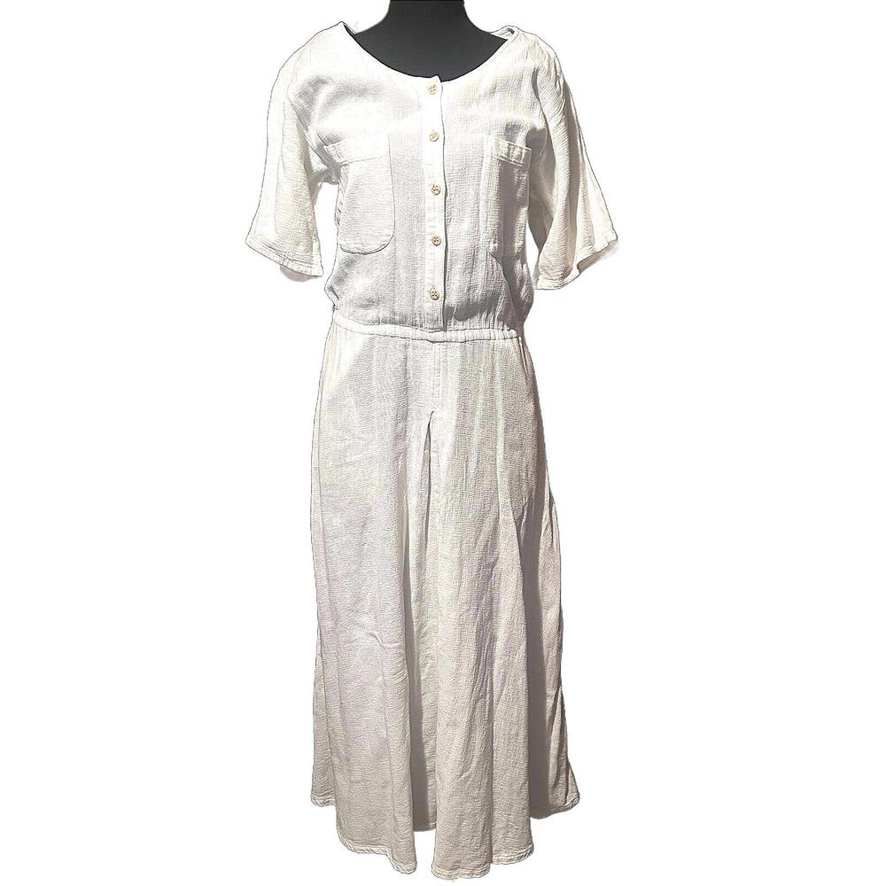 Vintage Banana Republic Long 80s White Dress